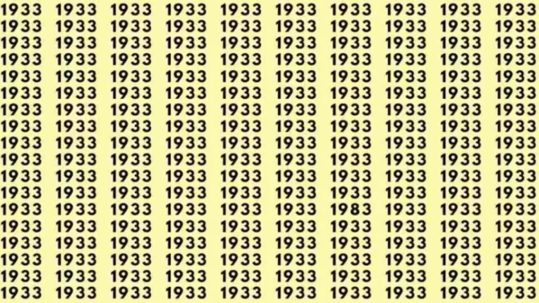 Optical Illusion Brain Test: If you have Sharp Eyes Find the number 1983 among 1933 in 7 Seconds?