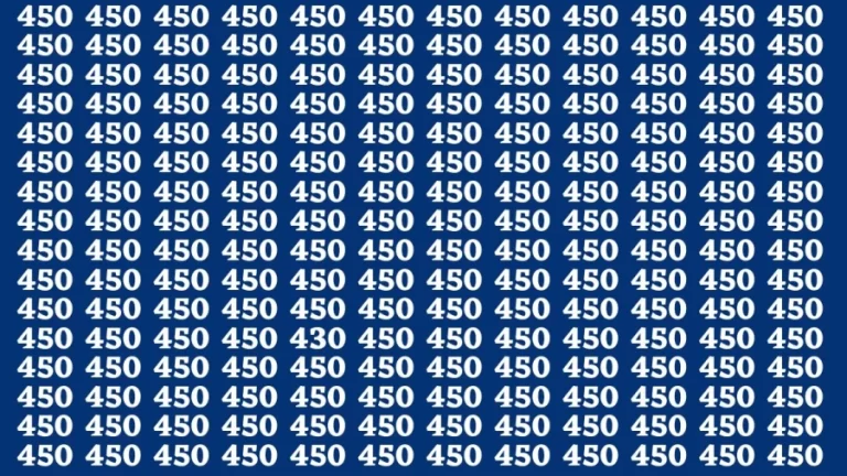 Observation Brain Test: If you have Keen Eyes Find the Number 430 among 450 in 15 Secs