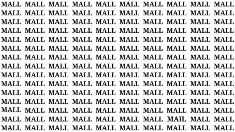 Observation Brain Test: If you have Eagle Eyes Find the word Mail among Mall in 15 Secs