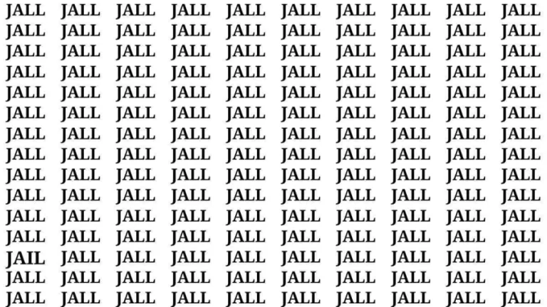 Brain Test: If you have Sharp Eyes Find the word Jail in 20 Secs