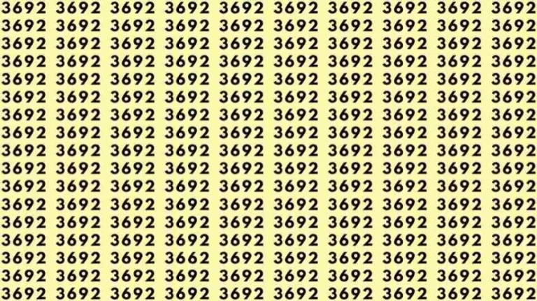 Observation Skills Test: If you have Eagle Eyes Find the number 3662 among 3692 in 6 Seconds?