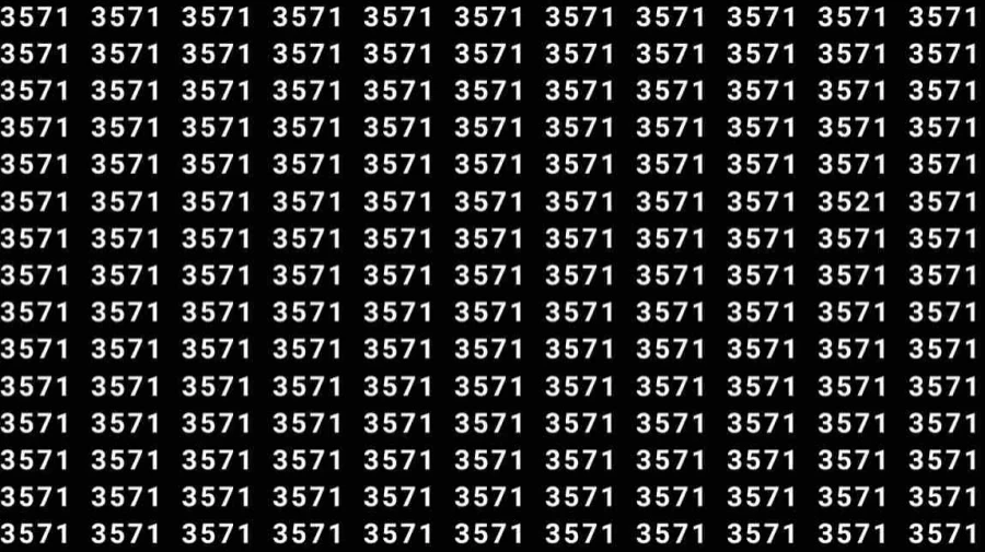 Observation Skills Test: If you have Eagle Eyes Find the number 3521 among 3571 in 6 Seconds?
