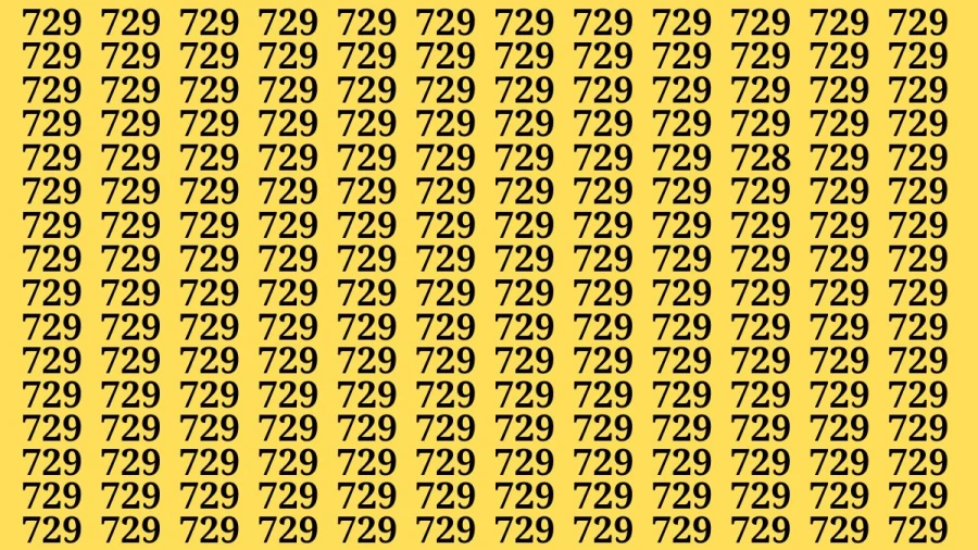 Observation Brain Test: If you have Sharp Eyes Find the number 728 among 729 in 20 Secs