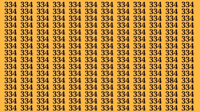 Observation Brain Test: If you have Keen Eyes Find the Number 384 among 334 in 15 Secs