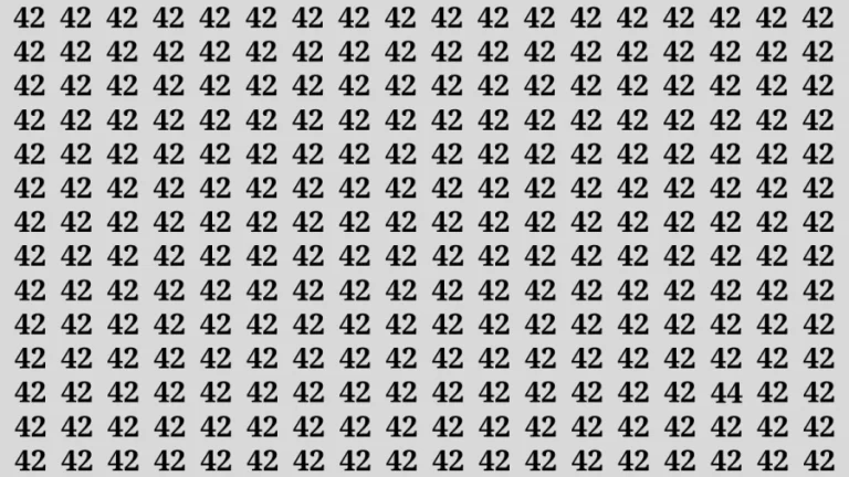 Brain Test: If you have Eagle Eyes Find the Number 44 among 42 in 15 Secs