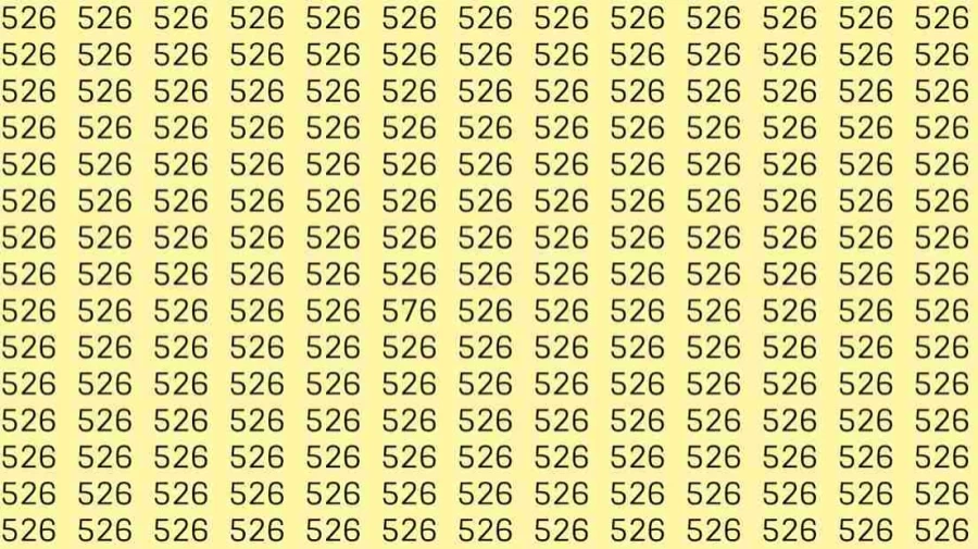 Observation Skills Test: If you have Sharp Eyes Find the number 576 among 526 in 7 Seconds?