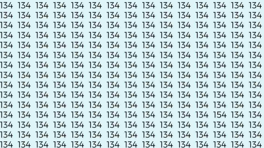 Observation Skills Test: If you have Eagle Eyes Find the number 154 among 134 in 6 Seconds?