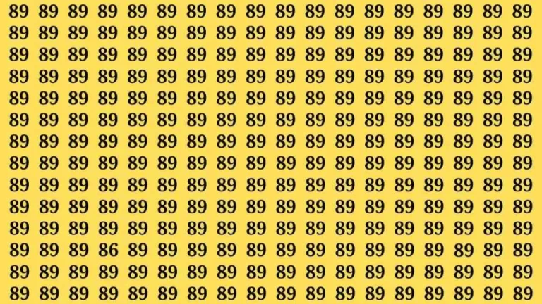 Observation Brain Test: If you have Hawk Eyes Find the Number 86 among 89 in 15 Secs