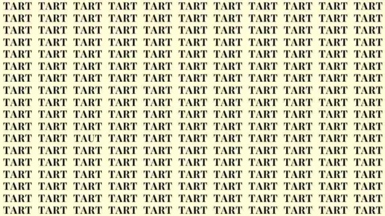 Observation Skills Test: If you have Eagle Eyes find the Word Taut among Tart in 06 Secs