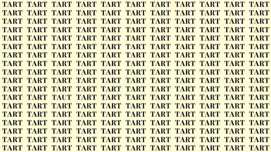 Observation Skills Test: If you have Eagle Eyes find the Word Taut among Tart in 06 Secs