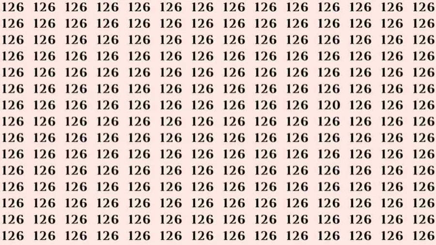 Optical Illusion Challenge: If you have Sharp Eyes Find the number 120 among 126 in 8 Seconds?