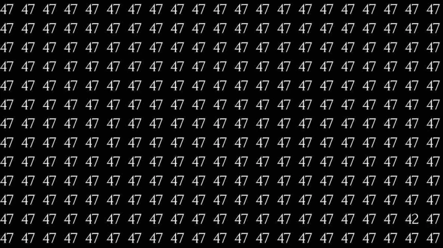 Observation Skills Test: If you have Sharp Eyes Find the number 42 among 47 in 12 Seconds?