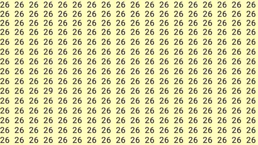 Observation Skills Test: If you have Eagle Eyes Find the number 29 among 26 in 9 Seconds?