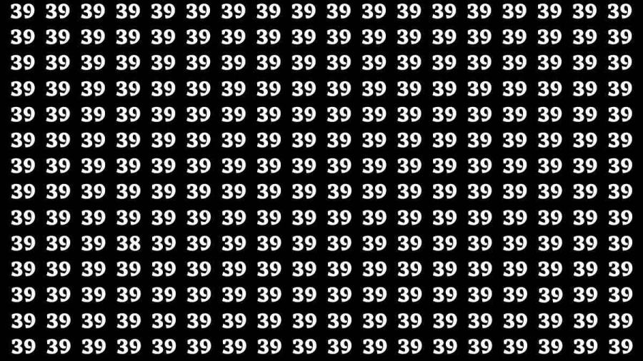 Observation Brain Test: If you have Sharp Eyes Find the number 38 among 39 in 12 Seconds