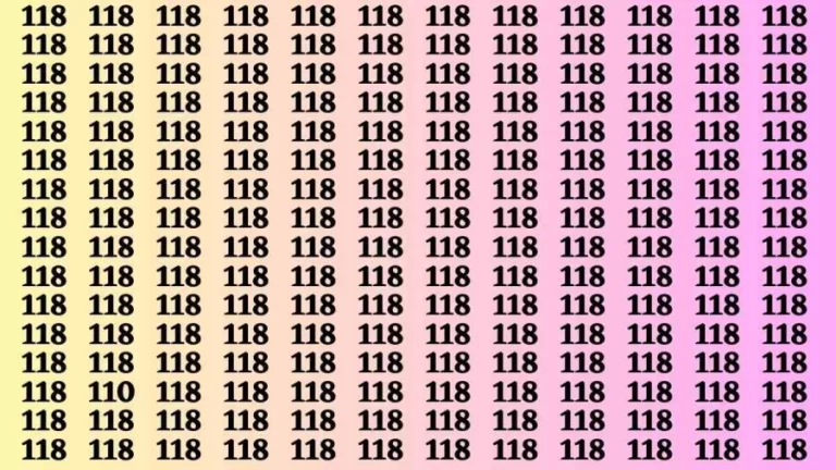 Observation Brain Test: If you have Sharp Eyes Find the number 110 among 118 in 12 Secs