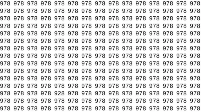 Optical Illusion: If you have Sharp Eyes Find the number 928 among 978 in 7 Seconds?