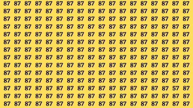 Observation Brain Test: If you have Hawk Eyes Find the Number 57 among 87 in 15 Secs