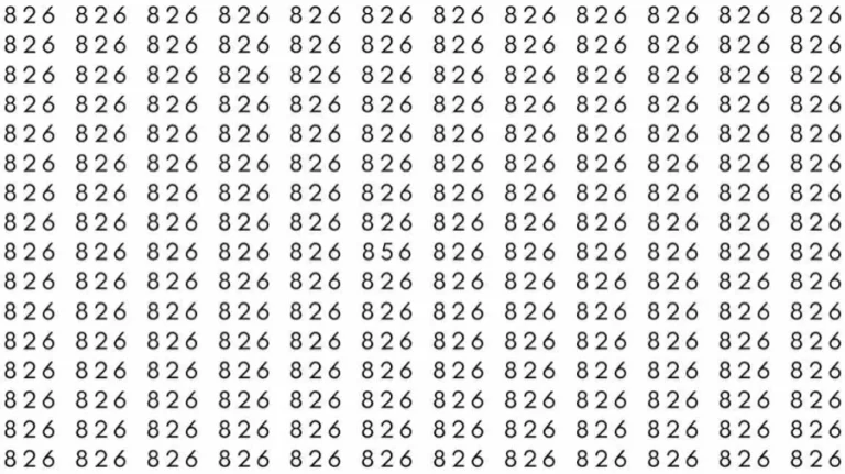 Optical Illusion Brain Test: If you have Hawk Eyes Find the number 856 among 826 in 9 Seconds?