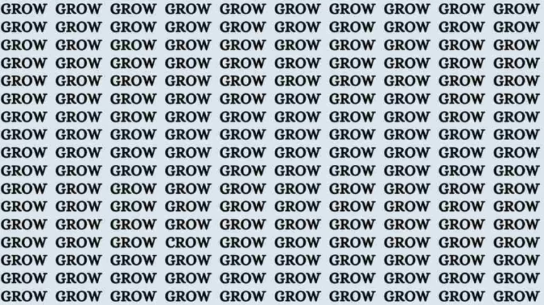 Observation Brain Test: If you have Sharp Eyes Find the Word Crow among Grow in 15 Secs