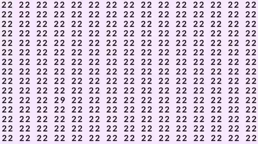 Observation Skill Test: If you have Eagle Eyes Find the number 29 among 22 in 9 Seconds?