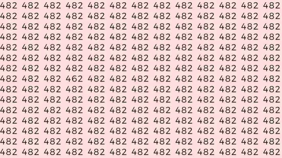 Optical Illusion Brain Test: If you have Sharp Eyes Find the number 462 among 482 in 6 Seconds?