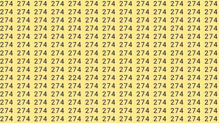 Optical Illusion Brain Test: If you have Eagle Eyes Find the number 224 among 274 in 7 Seconds?