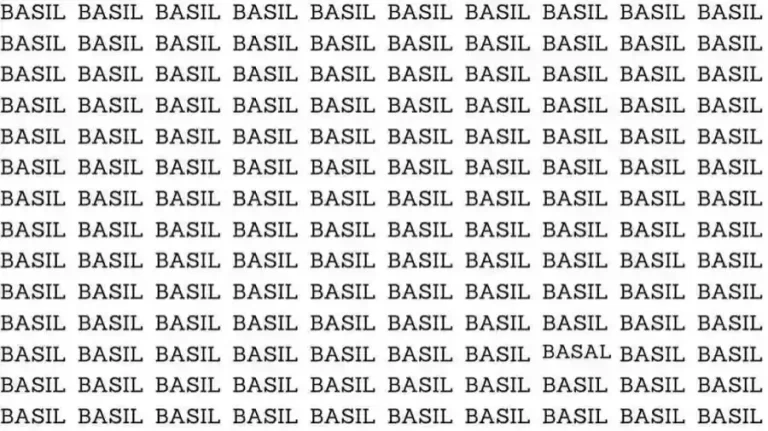 Observation Skill Test: If you have Eagle Eyes Find the Word Basal among Basil 13 Seconds?