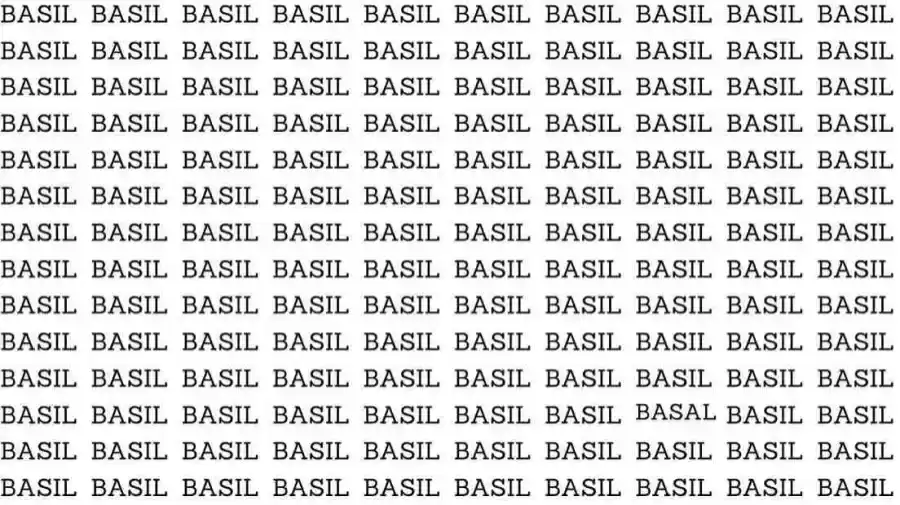 Observation Skill Test: If you have Eagle Eyes Find the Word Basal among Basil 13 Seconds?