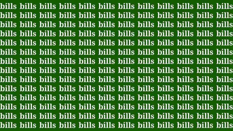 Brain Test: If you have Eagle Eyes Find the Word Hills in 18 Secs