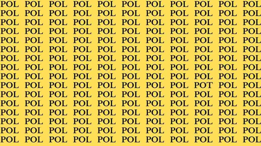 Observation Brain Test: If you have Eagle Eyes Find the Word Pot in 12 Secs