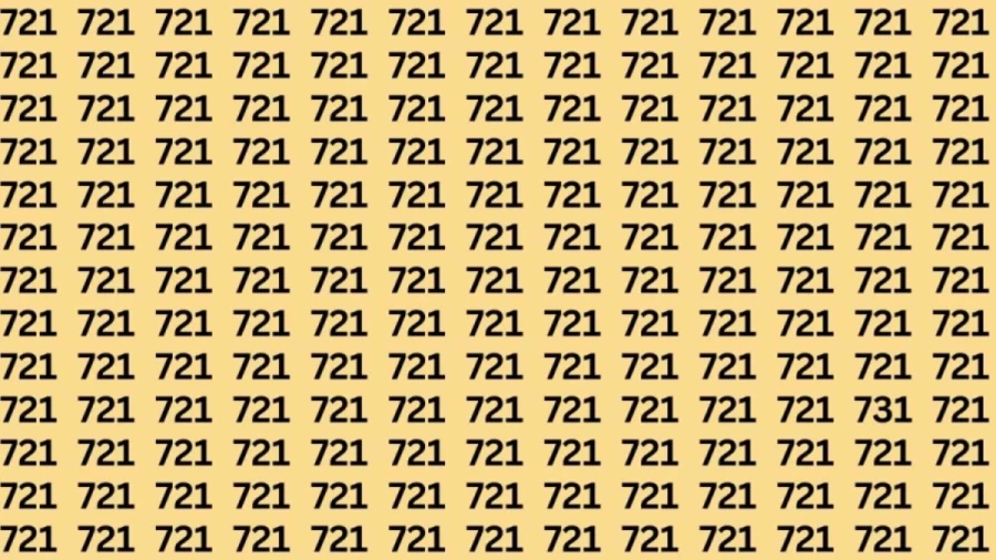 Brain Test: If you have Sharp Eyes Find the Number 731 among 721 in 12 Secs
