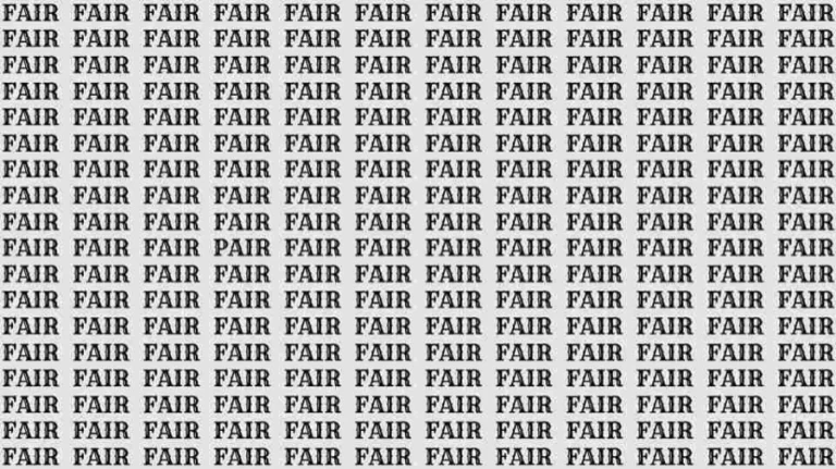 Observation Skill Test: If you have Sharp Eyes find the Word Pair among Fair in 10 Secs