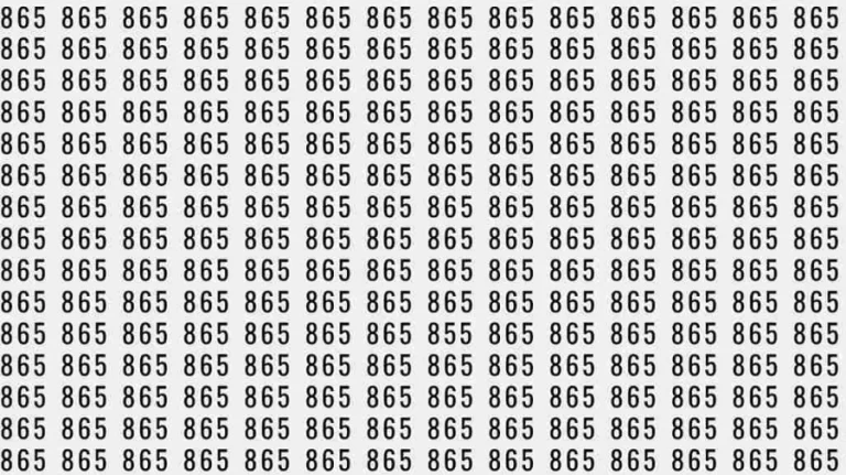 Observations Skills Test: If you have Sharp Eyes Find the number 855 among 865 in 7 Seconds?