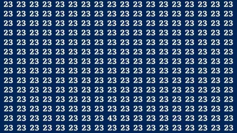 Observation Brain Test: If you have Sharp Eyes Find the number 43 among 23 in 20 Secs