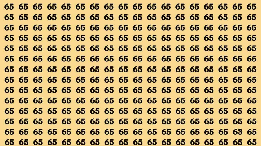 Observation Brain Test: If you have Sharp Eyes Find the Number 63 among 65 in 15 Secs