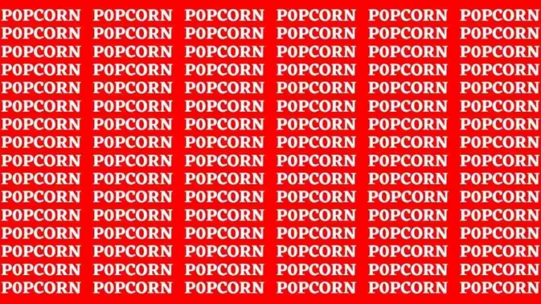 Observation Brain Test: If you have Hawk Eyes Find the Word Popcorn in 15 Secs