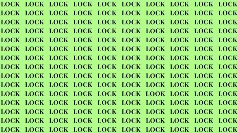 Observation Skill Test: If you have Eagle Eyes find the Word Look among Lock in 15 Secs