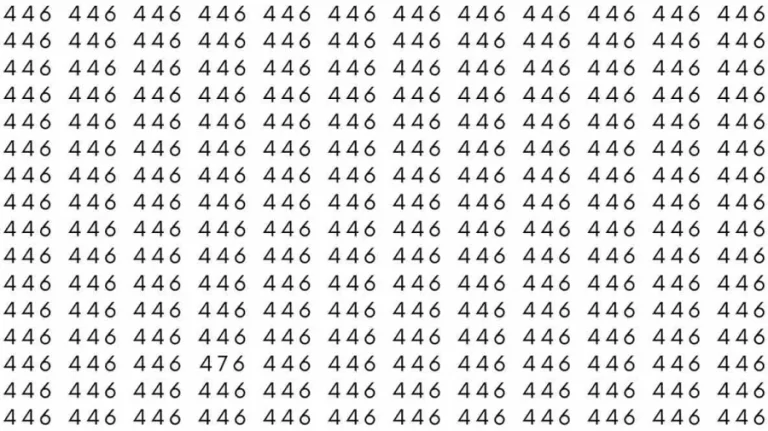 Optical Illusion Challenge: If you have Hawk Eyes find the number 476 among 446 in 9 Seconds?