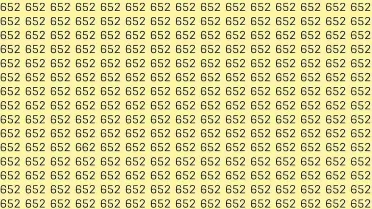 Optical Illusion Test: If you have Eagle Eyes find the number 662 among 652 in 10 Seconds?