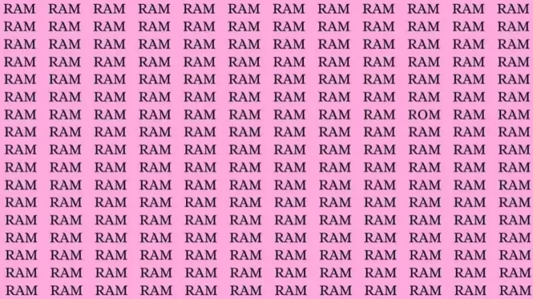 Optical Illusion Brain Test: If you have Eagle Eyes find the Word Rom among Ram in 12 Secs