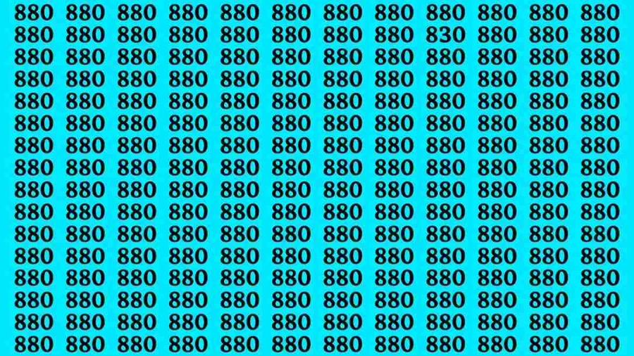 Observation Brain Test: If you have Eagle Eyes Find the Number 830 among 880 in 15 Secs