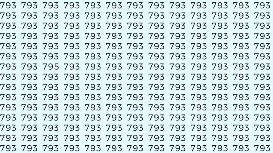Optical Illusion Brain Test: If you have Sharp Eyes Find the number 795 among 793 in 6 Seconds?