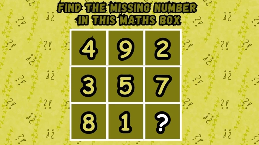 Brain Teaser Math Test: Find the Missing Number in this Maths Box in 20 Secs