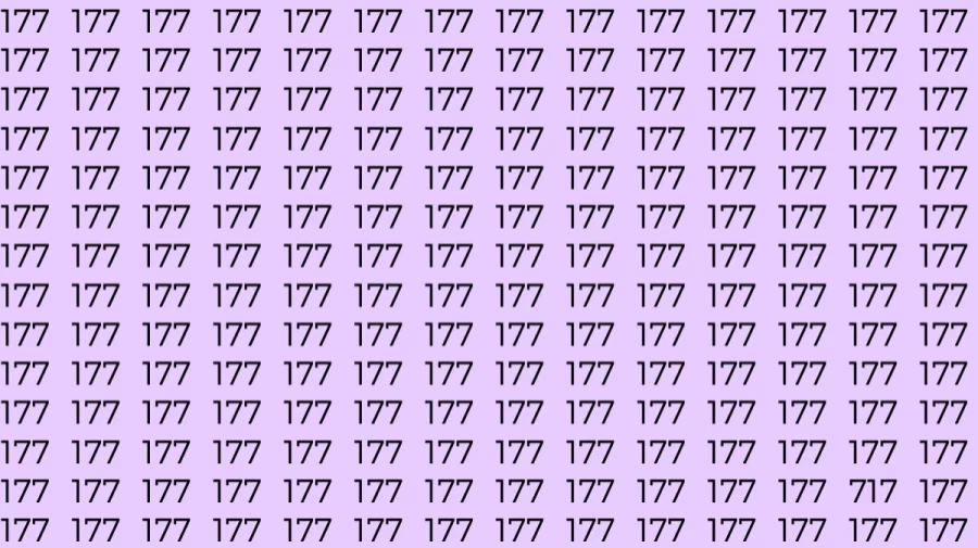 Optical Illusion Test: If you have Sharp Eyes Find the number 717 among 177 in 8 Seconds?