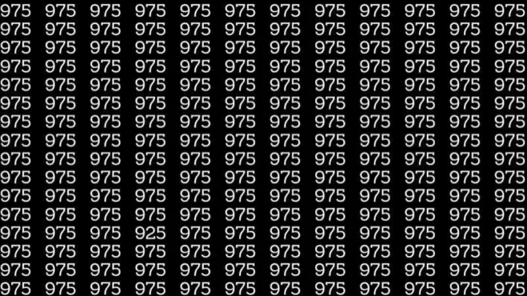 Observation Skill Test: If you have Hawk Eyes find the number 925 among 975 in 7 Seconds?