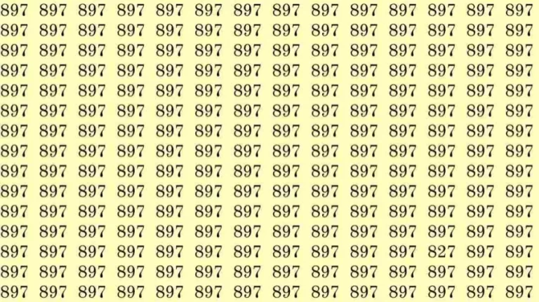 Optical Illusion: If you have Eagle Eyes find the number 827 among 897 in 8 Seconds?