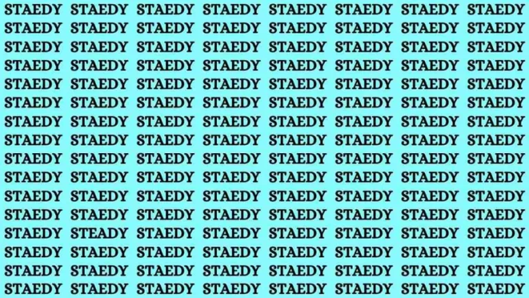 Brain Test: If you have Sharp Eyes Find the Word Steady in 15 Secs