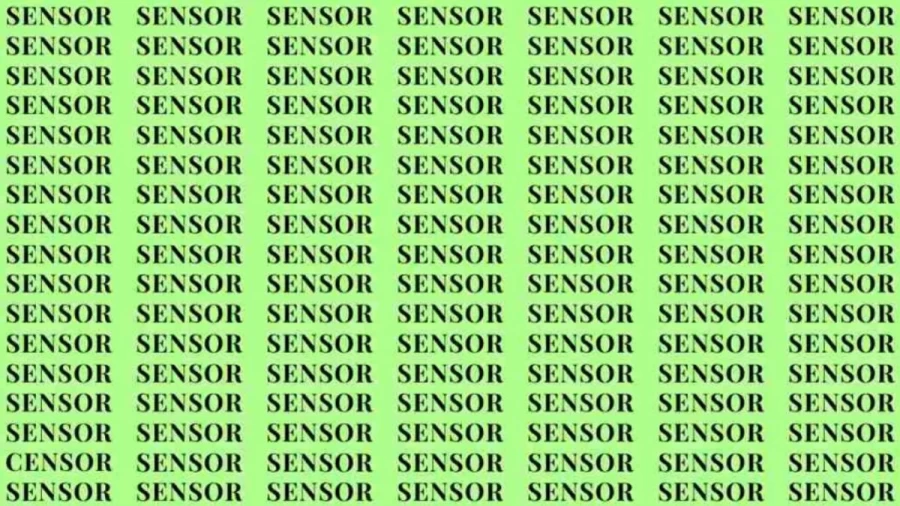 Observation Skill Test: If you have Eagle Eyes find the word Censor among Sensor in 7 Secs