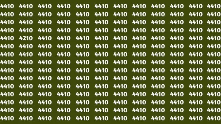 Observation Brain Test: If you have Eagle Eyes Find the Number 4210 among 4410 in 12 Secs