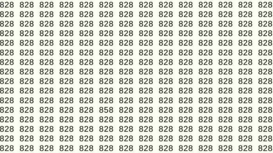 Optical Illusion: If you have Sharp Eyes Find the number 858 among 828 in 7 Seconds?